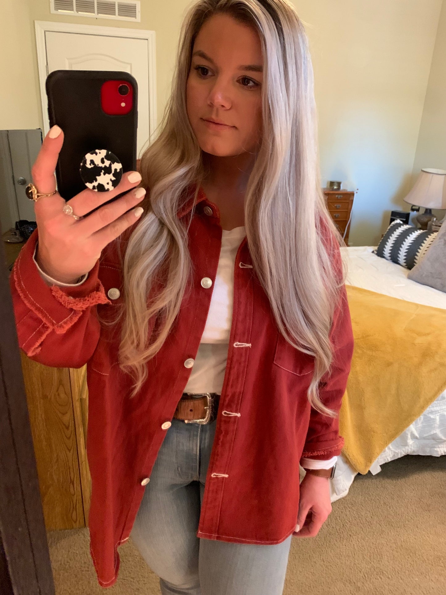 Rodeo Red denim jacket-oversized